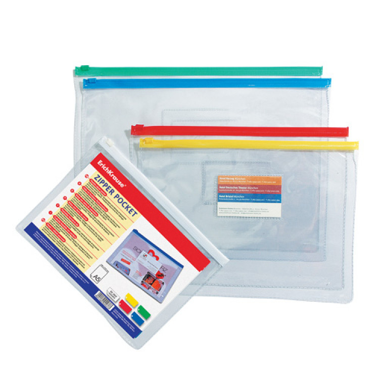 Папка со зип патент А4 прозирна Erich Krause