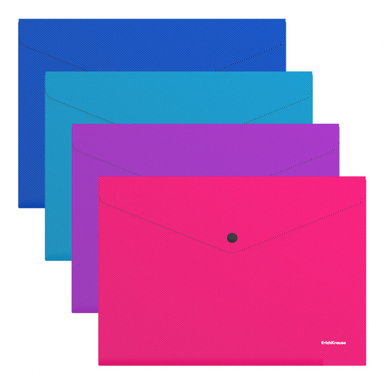 Папка со копче A4 во боја транспарент Erich Krause