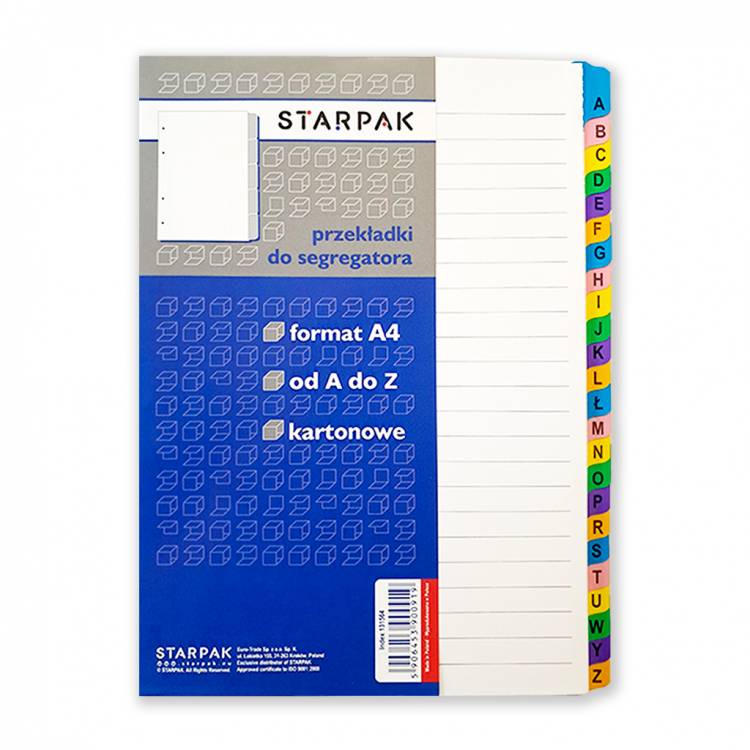 Картонски разделник а-з