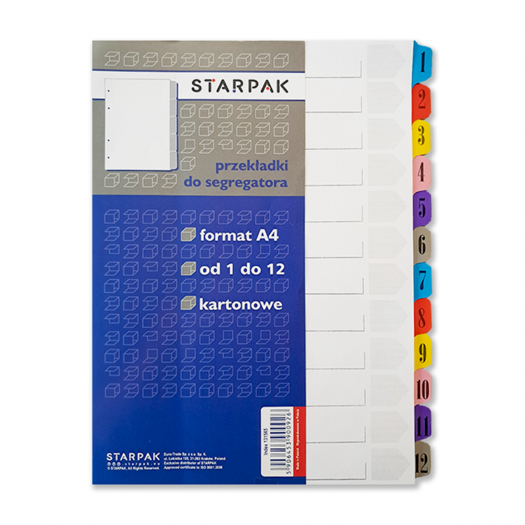 Картонски разделник 1-12 бројки