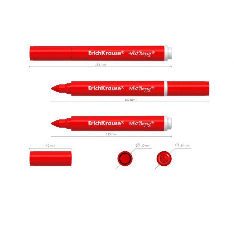 Боици фломастери 1/6 џамбо, лесно перење Erich Kra