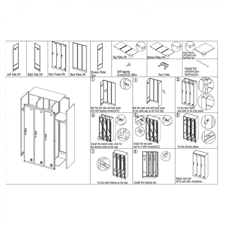 Гардеробер троен 90/45/185 CR 1242 J