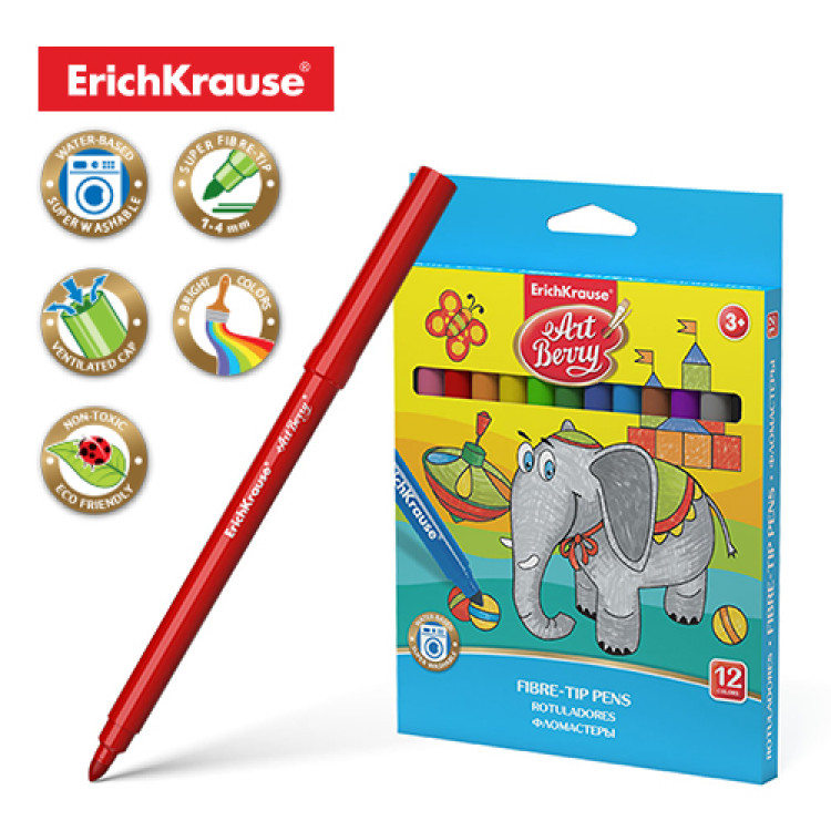 Боици фломастери 1/12 јак врв лесно перење ErichKr