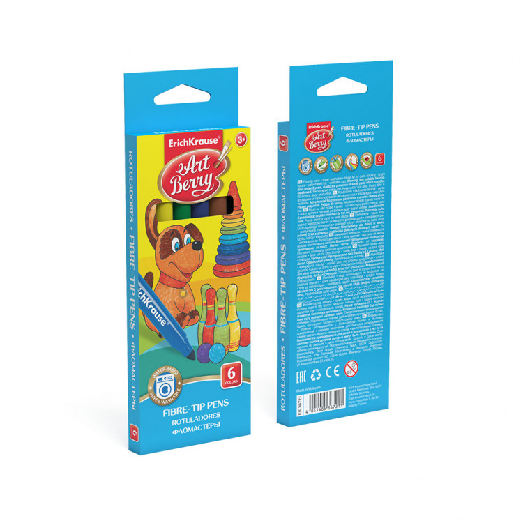 Боици фломастери 1/6, јак врв, лесно перење Erich 