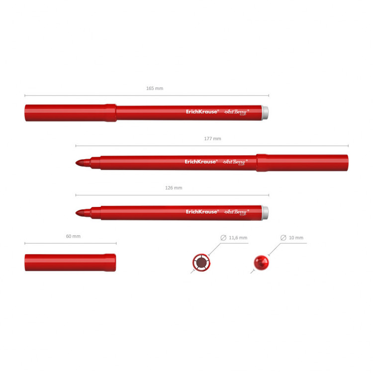 Боици фломастери 1/6, јак врв, лесно перење Erich 