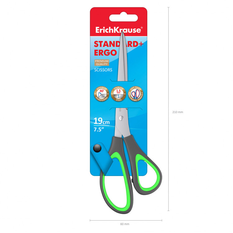 Ножици 19см Стандард+ Ерго Erich Krause