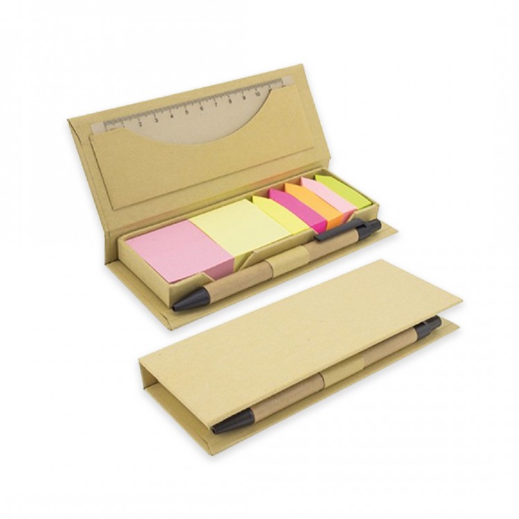 Еко сет со ливчиња, пенкало, линијар