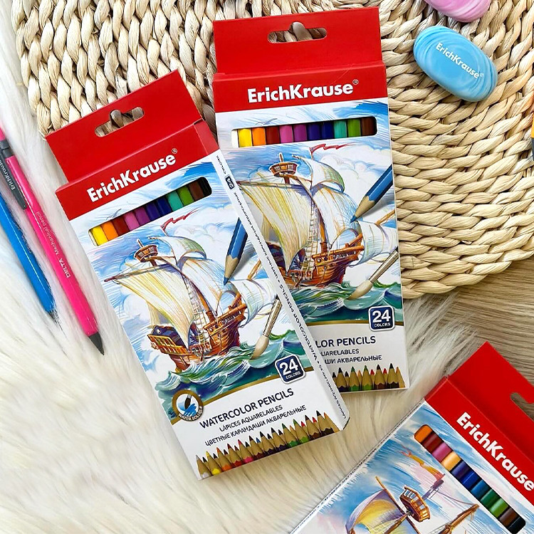 Боици дрвени 1/12 - акварелни +четка Erich Krause