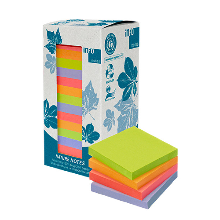 Самолепливи ливчиња 75х75, 12+4 х100л., еко