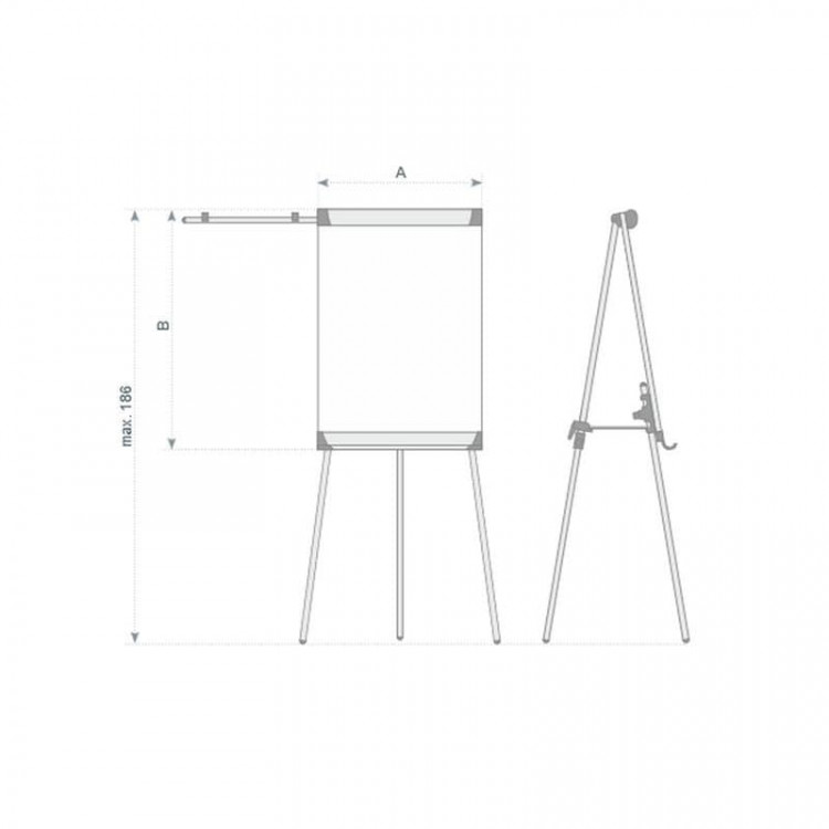 Табла на ногарки 70х100, со два држачи, флипчарт