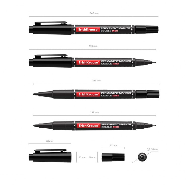 Маркер перманентен двостран П-80,0.45-1.65мм Erich