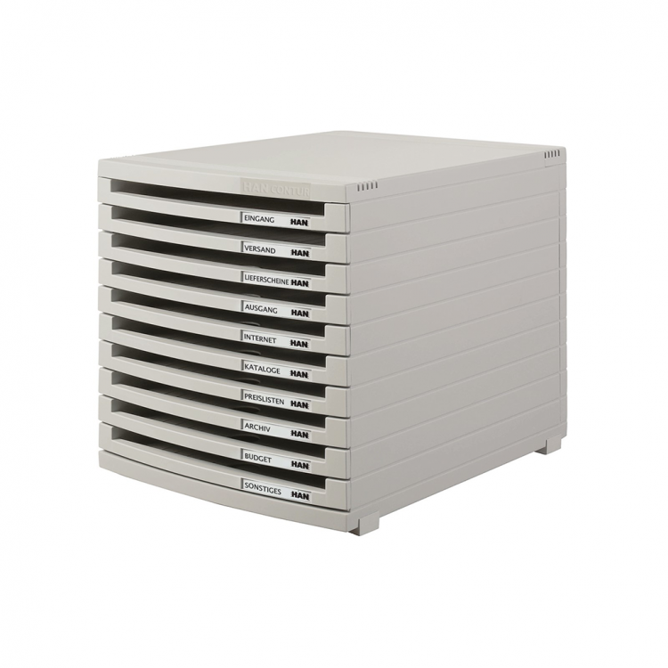 Полица со 10 отворени фиоки