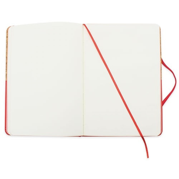 Еко тефтер со ластик, корица со плута, 80л бели