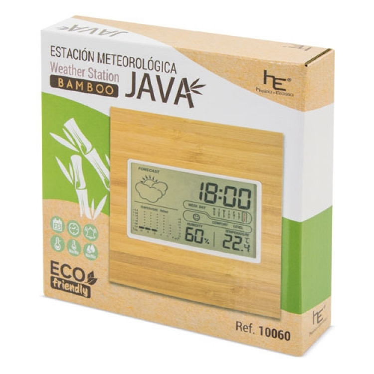 Еко часовник дигитален со бамбус