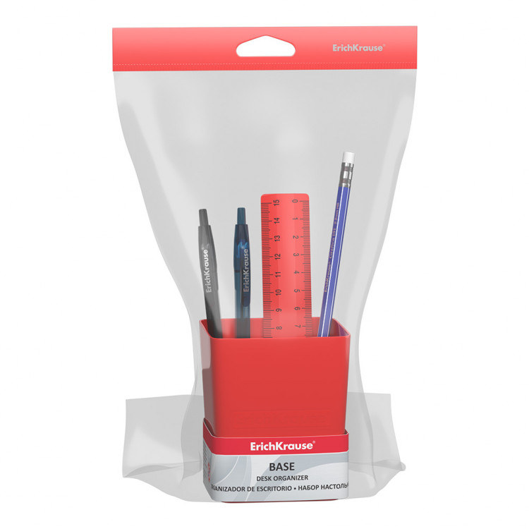 Биро сет Base мат (чаша, 2пенкала, молив, линијар)