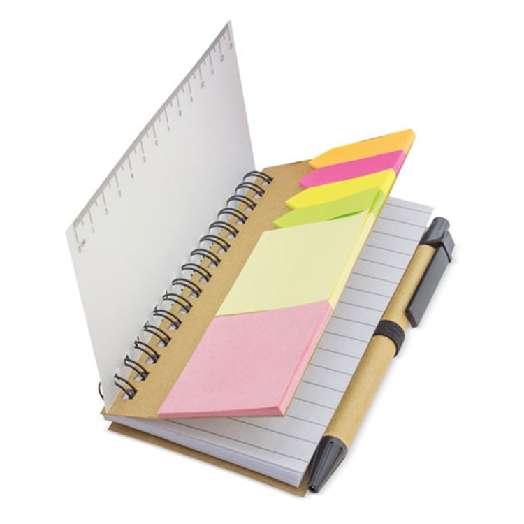 Еко тефтерче со самолепливи ливчиња + пенкало