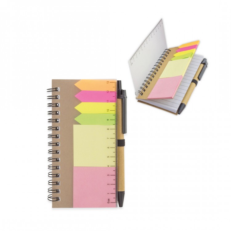 Еко тефтерче со самолепливи ливчиња + пенкало