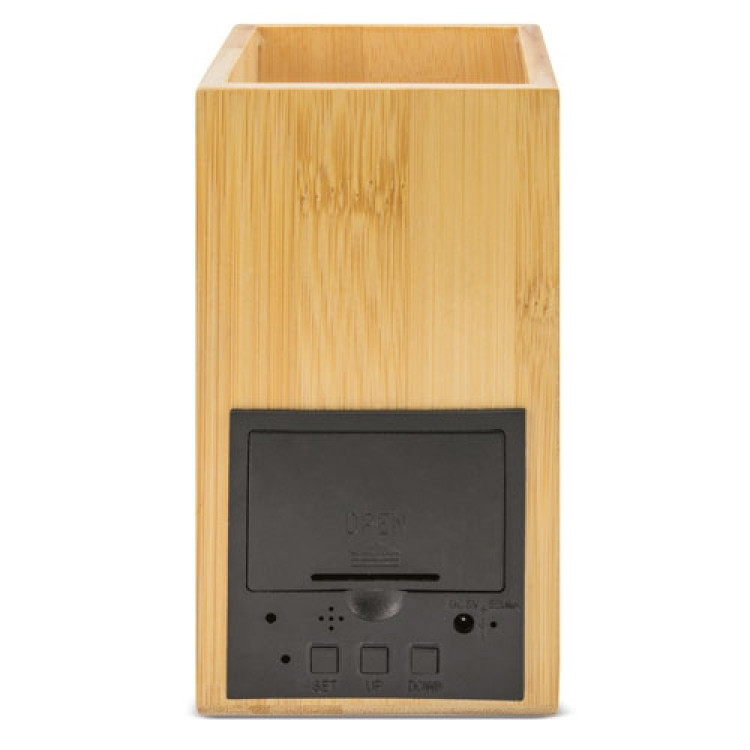 Еко чаша за моливи + часовник од бамбус