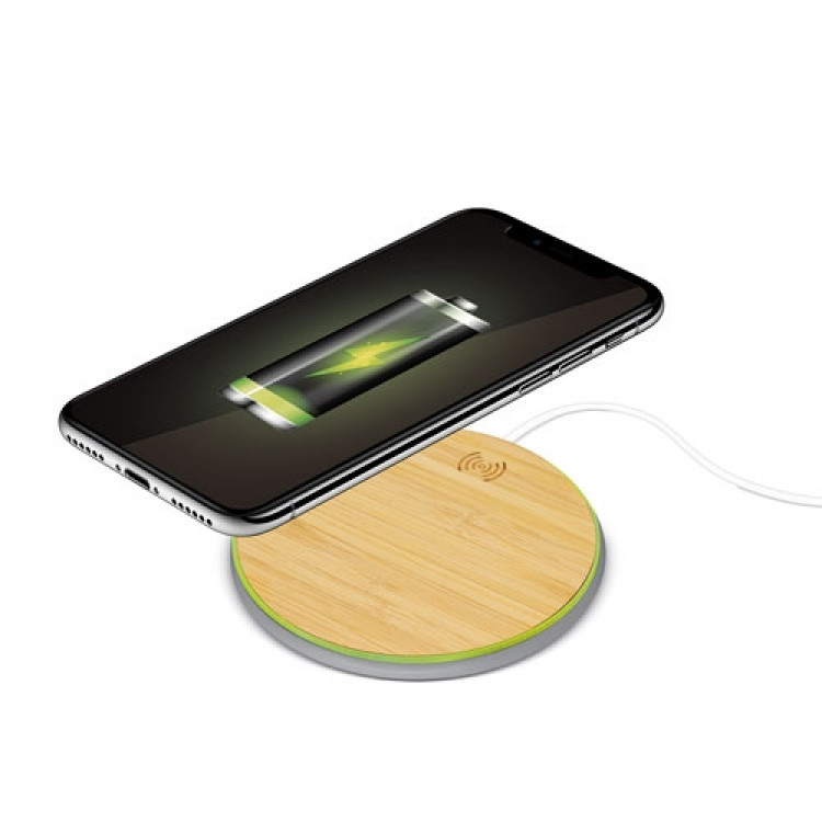 Еко бежичен полнач 10W бамбус