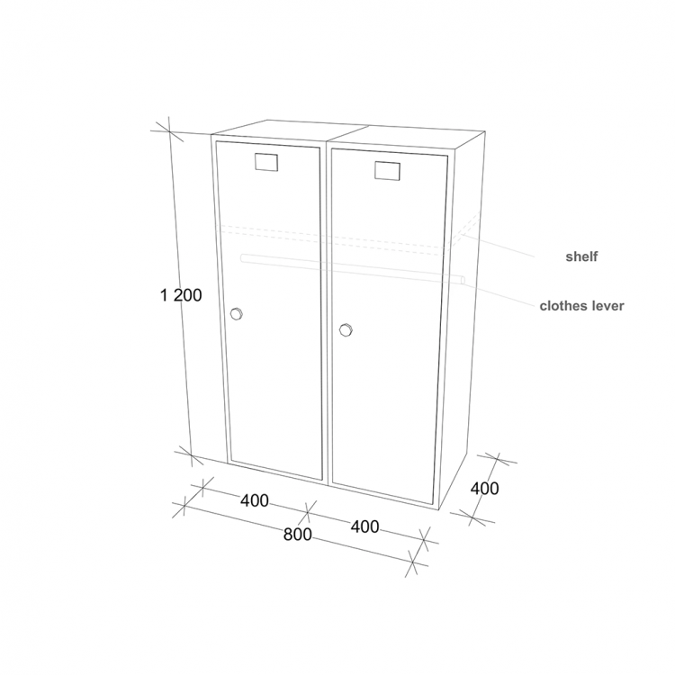 Гардеробер двоен колор 80/40/120 