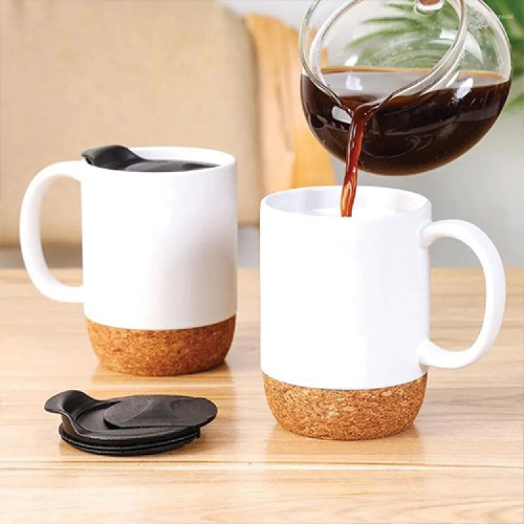 Еко чаша со плута 420мл со капак сублимациска