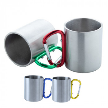 Чаша метална со рачка карабин 200мл