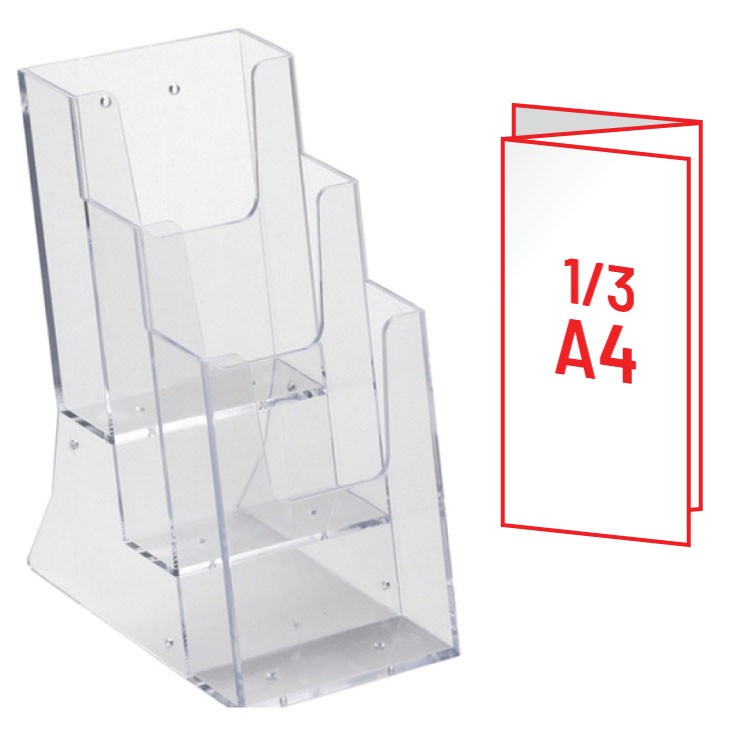ПВЦ држач 1/3А4 со 3 прегради, (100*210мм)