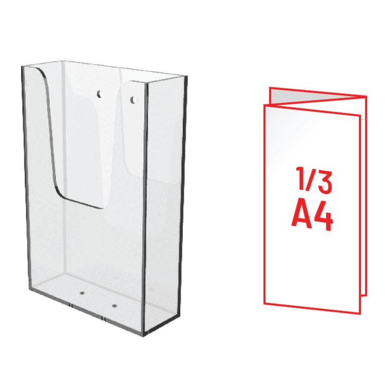 ПВЦ држач 1/3А4 ѕиден, (100*210мм)