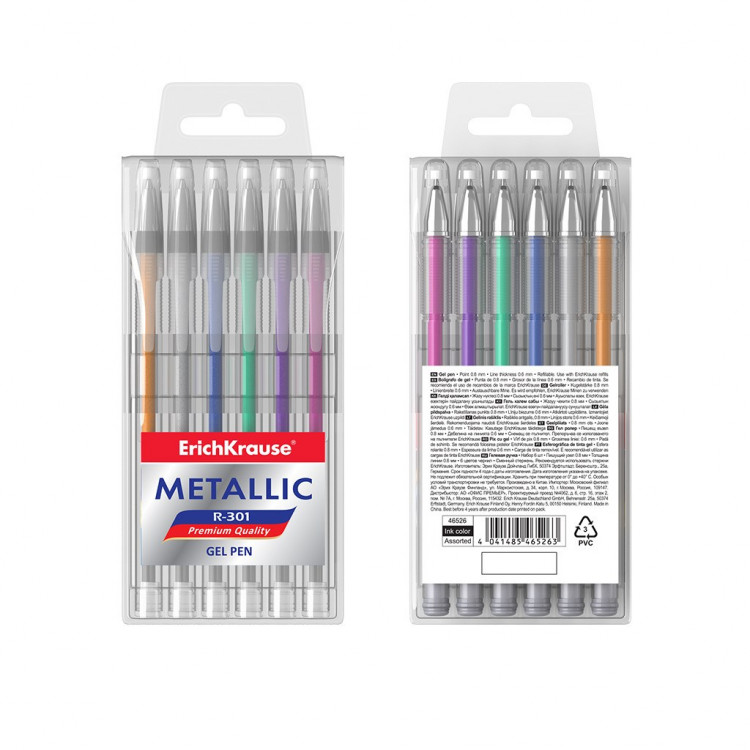 Пенкало гел Р-301 металик 6/1 Erich Krause