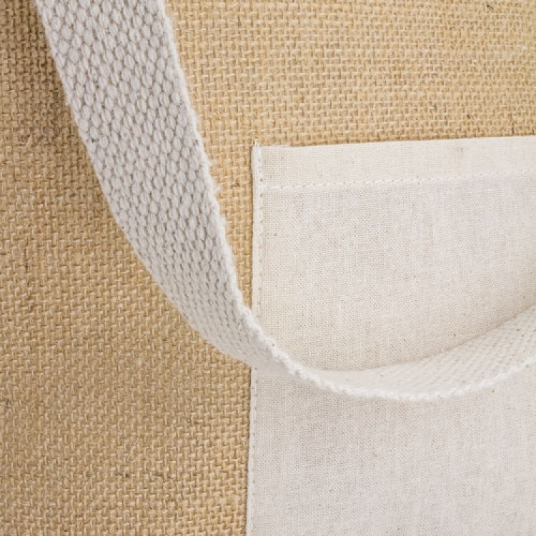 Торба со долга рачка 48x34x17.5см памучна и јута