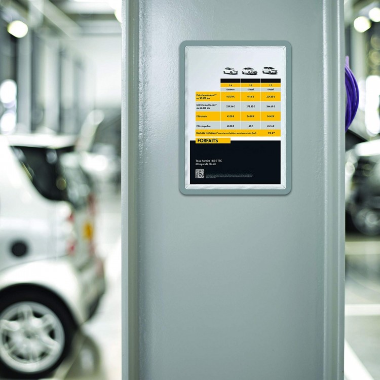 Магнетна рамка А4, магнетна основа, сет 2/1, сива