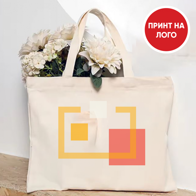 Торба со долга рачка и џеб 45х37х10см памучна 280г