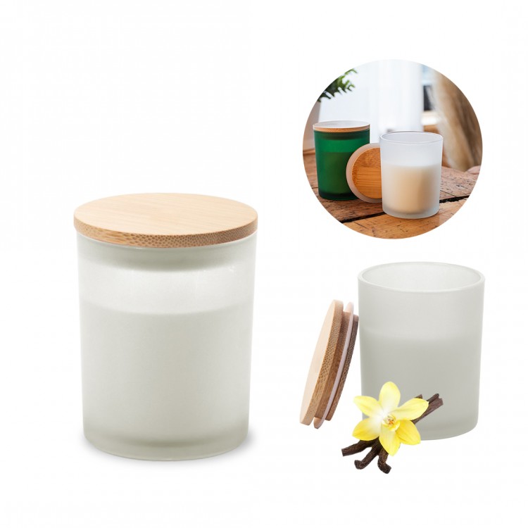 Свеќа во тегла ароматична со бамбусово капаче