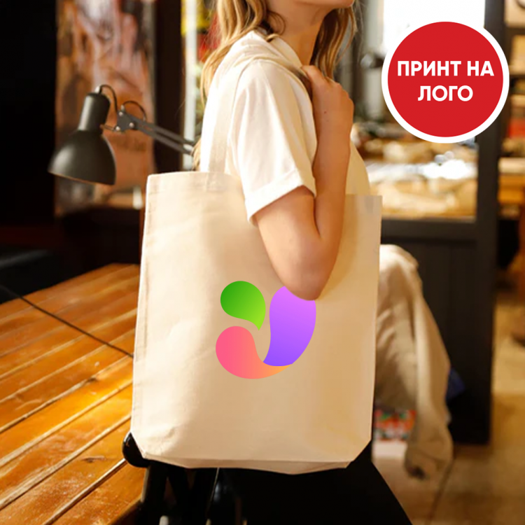 Еко торба со долга рачка 450x410x130 памучна 160гр