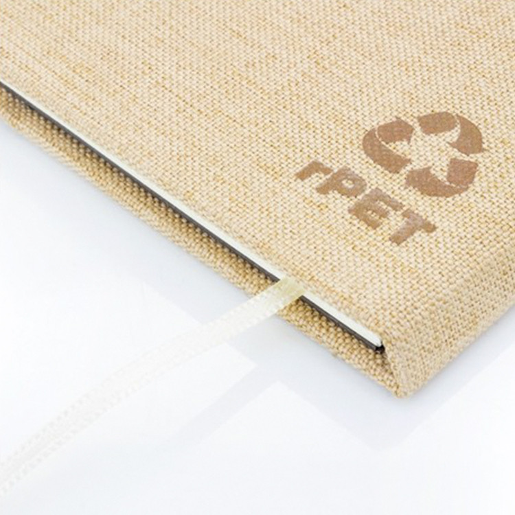 Еко тефтер А5, корица RPET со бамбус, 50л линија