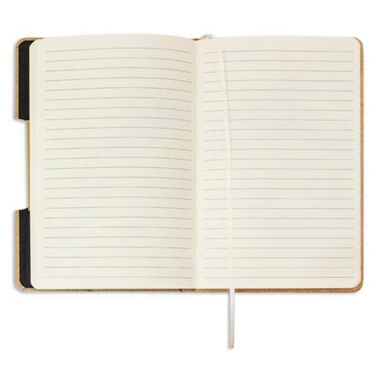 Еко тефтер А5, корица RPET со бамбус, 50л линија