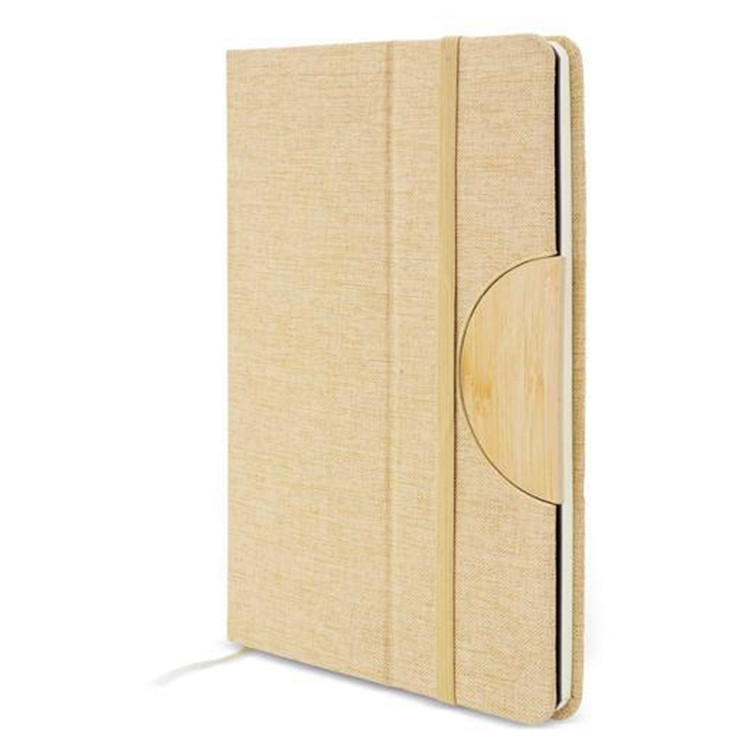 Еко тефтер А5, корица RPET со бамбус, 50л линија