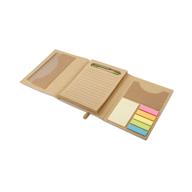 Сет тефтер со самолепливи ливчиња линијар пенкало