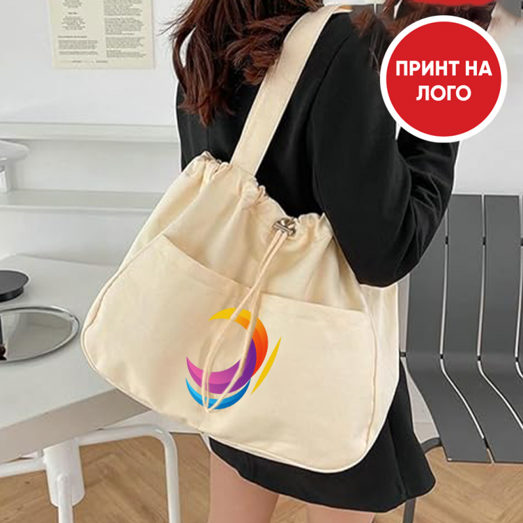 Торба со долга рачка 53x37 памучна со врвка 180гр