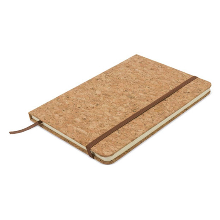 Тефтер А5 со ластик, корица плута, 80л.ж. линија