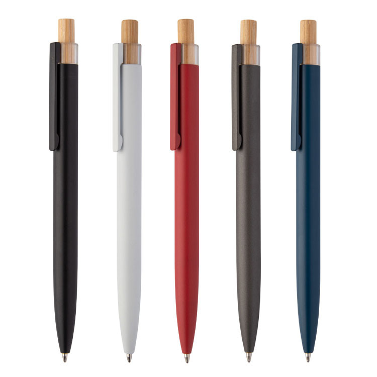 Пенкало алуминиумско со бамбус