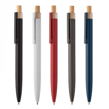 Пенкало алуминиумско со бамбус