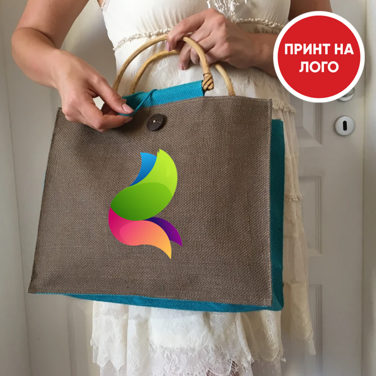 Торба од јута со рачка бамбус