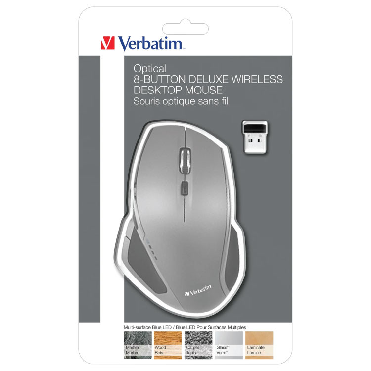 Маус безжичен ергономски Verbatim Blue Led