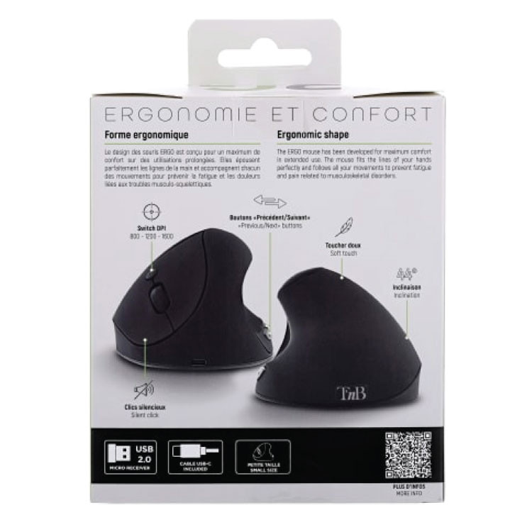 Маус безжичен ергономски TNB mini rechargeable