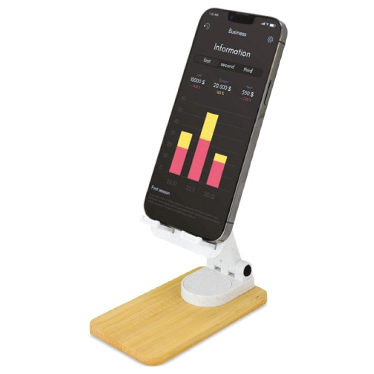 Држач за мобилен ротациски на бамбус