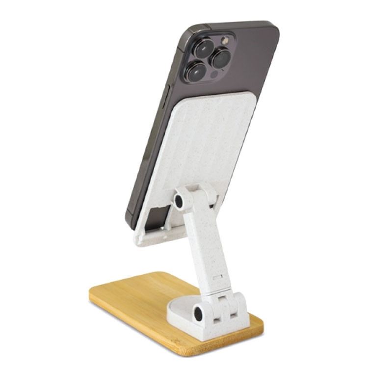 Држач за мобилен ротациски на бамбус