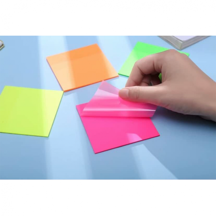 Самолепливи пвц ливчиња 75х75 транспарент Неон 50л