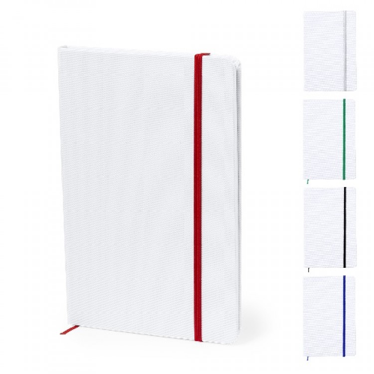 Тефтер А5 со ластик, сублимациски, 100л. бланко