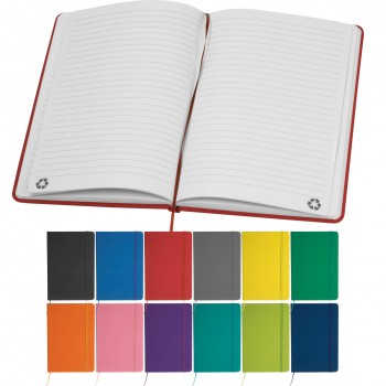 Тефтер А5 со ластик, рециклирани 80л. линија